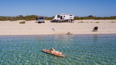 caravan on the beach