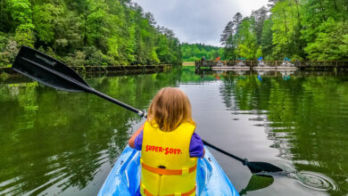 girl Kayaking at Unicoi State Park, Georgia