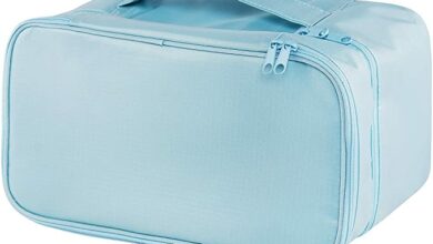 a blue travel packing bag for underwear