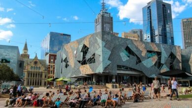 Watching the Australian Open at Federation Square Melbourne